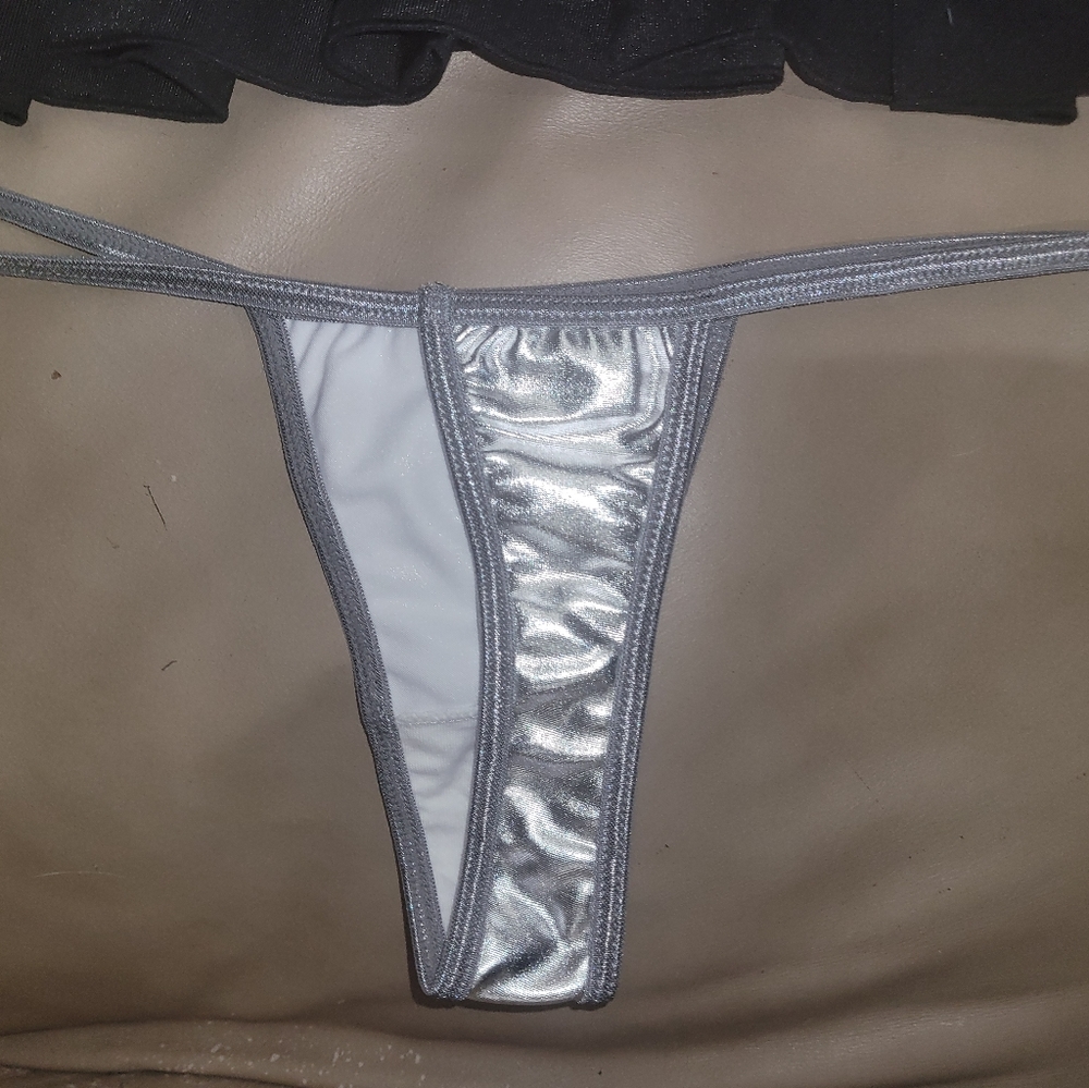 NWT Dreamgirl Sexy Lame Bikini Tri-Top, Thong, & Skirt Lingerie Stripper Set - Picture 12 of 12